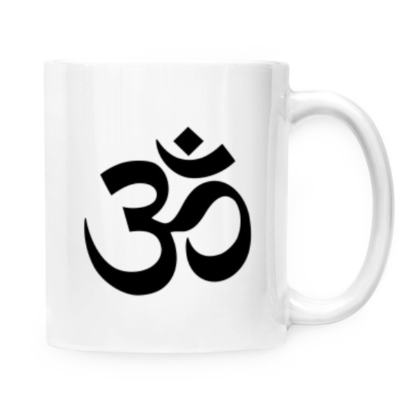 Hrnek malý bílý s potiskem AUM symbol sjednocení