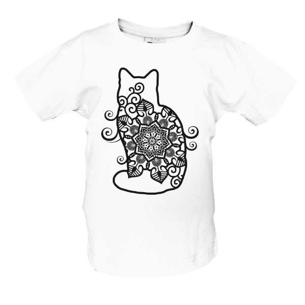 Kočka a vybarvovací mandala