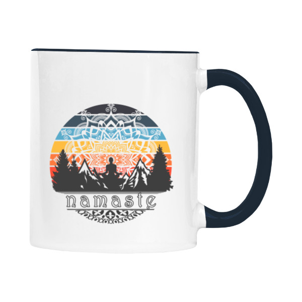 Hrnek malý barevný s potiskem Namaste mandala